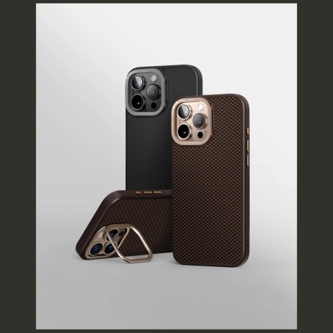 Etui UNIQ Keva Max Magclick Charging Camera Stand na iPhone 16 Pro Max - brązowe