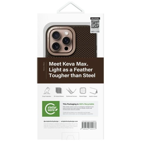 Etui UNIQ Keva Max Magclick Charging Camera Stand na iPhone 16 Pro Max - brązowe