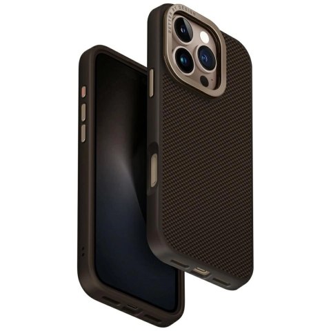 Etui UNIQ Keva Max Magclick Charging Camera Stand na iPhone 16 Pro - brązowe Etui UNIQ Keva Max Magclick Charging Camera Stand na iPhone 16 Pro - brązowe
