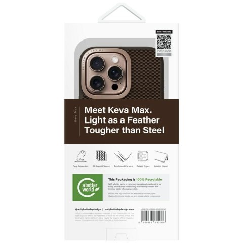 Etui UNIQ Keva Max Magclick Charging Camera Stand na iPhone 16 Pro - brązowe Etui UNIQ Keva Max Magclick Charging Camera Stand na iPhone 16 Pro - brązowe