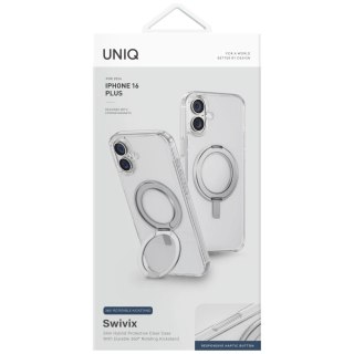 Etui UNIQ Swivix 360 Rotating Kickstand na iPhone 16 Plus - przezroczyste