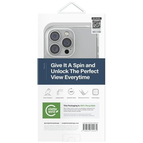 Etui UNIQ Swivix 360 Rotating Kickstand na iPhone 16 Pro Max - przezroczyste