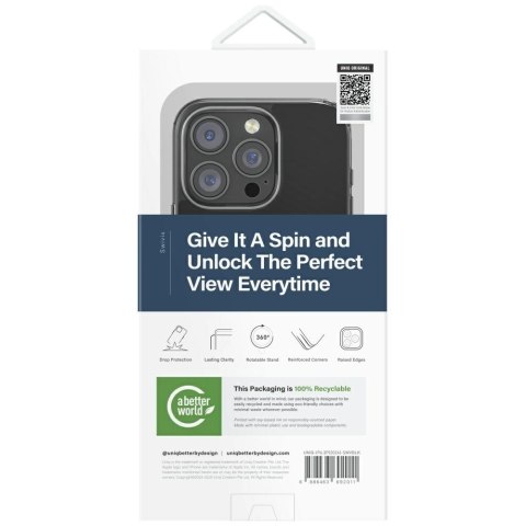 Etui UNIQ Swivix 360 Rotating Kickstand na iPhone 16 Pro - czarne Etui UNIQ Swivix 360 Rotating Kickstand na iPhone 16 Pro - czarne
