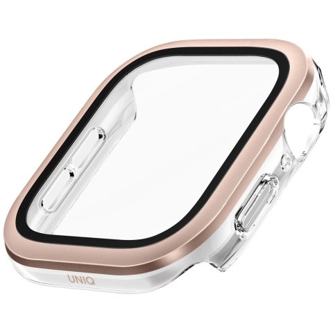 Etui ze szkłem hartowanym UNIQ Voute na Apple Watch 10 46 mm - różowo-złota