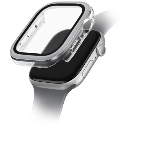 Etui ze szkłem hartowanym UNIQ Voute na Apple Watch 10 46 mm - srebrne