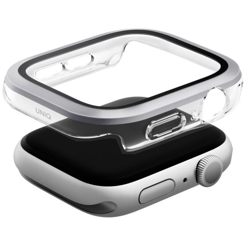 Etui ze szkłem hartowanym UNIQ Voute na Apple Watch 10 46 mm - srebrne