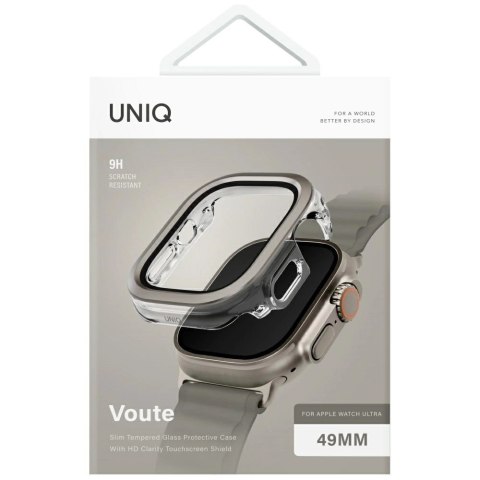 Etui ze szkłem hartowanym UNIQ Voute na Apple Watch Ultra 49 mm - srebrne