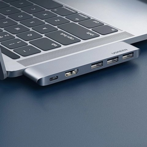 HUB Ugreen 60559 2x USB-C / USB-C PD (Thunderbolt 3, 100W, 4K 60 Hz, 10 Gbps) / HDMI 4K 30 Hz / 3x USB 3.0 do MacBook Pro / Air HUB Ugreen 60559 2x USB-C / USB-C PD (Thunderbolt 3, 100W, 4K 60 Hz, 10 Gbps) / HDMI 4K 30 Hz / 3x USB 3.0 do MacBook Pro / Air