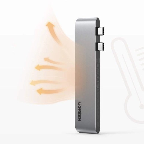 HUB Ugreen 60559 2x USB-C / USB-C PD (Thunderbolt 3, 100W, 4K 60 Hz, 10 Gbps) / HDMI 4K 30 Hz / 3x USB 3.0 do MacBook Pro / Air HUB Ugreen 60559 2x USB-C / USB-C PD (Thunderbolt 3, 100W, 4K 60 Hz, 10 Gbps) / HDMI 4K 30 Hz / 3x USB 3.0 do MacBook Pro / Air