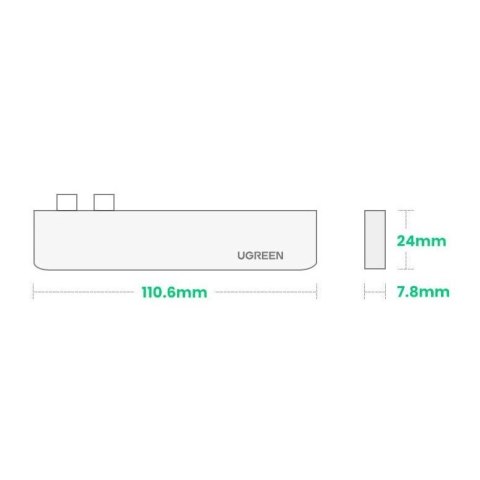 HUB Ugreen 60559 2x USB-C / USB-C PD (Thunderbolt 3, 100W, 4K 60 Hz, 10 Gbps) / HDMI 4K 30 Hz / 3x USB 3.0 do MacBook Pro / Air HUB Ugreen 60559 2x USB-C / USB-C PD (Thunderbolt 3, 100W, 4K 60 Hz, 10 Gbps) / HDMI 4K 30 Hz / 3x USB 3.0 do MacBook Pro / Air