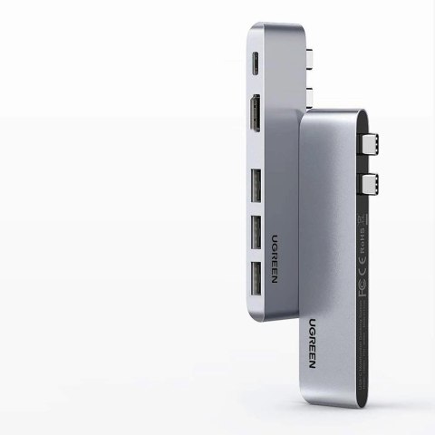 HUB Ugreen 60559 2x USB-C / USB-C PD (Thunderbolt 3, 100W, 4K 60 Hz, 10 Gbps) / HDMI 4K 30 Hz / 3x USB 3.0 do MacBook Pro / Air HUB Ugreen 60559 2x USB-C / USB-C PD (Thunderbolt 3, 100W, 4K 60 Hz, 10 Gbps) / HDMI 4K 30 Hz / 3x USB 3.0 do MacBook Pro / Air
