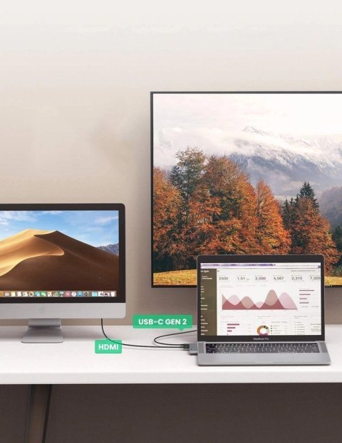 HUB Ugreen 60559 2x USB-C / USB-C PD (Thunderbolt 3, 100W, 4K 60 Hz, 10 Gbps) / HDMI 4K 30 Hz / 3x USB 3.0 do MacBook Pro / Air HUB Ugreen 60559 2x USB-C / USB-C PD (Thunderbolt 3, 100W, 4K 60 Hz, 10 Gbps) / HDMI 4K 30 Hz / 3x USB 3.0 do MacBook Pro / Air