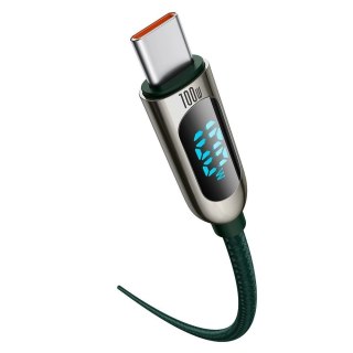 Kabel Baseus CATSK-B06 USB-C - USB-C PD 100W 5A 480Mb/s 1m - zielony