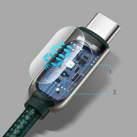 Kabel Baseus CATSK-B06 USB-C - USB-C PD 100W 5A 480Mb/s 1m - zielony Kabel Baseus CATSK-B06 USB-C - USB-C PD 100W 5A 480Mb/s 1m - zielony