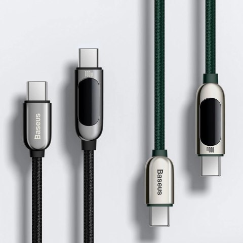 Kabel Baseus CATSK-B06 USB-C - USB-C PD 100W 5A 480Mb/s 1m - zielony Kabel Baseus CATSK-B06 USB-C - USB-C PD 100W 5A 480Mb/s 1m - zielony