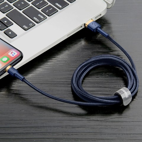Kabel Baseus Cafule USB-A / Lightning 2.4A QC 3.0 1 m - niebiesko-złoty Kabel Baseus Cafule USB-A / Lightning 2.4A QC 3.0 1 m - niebiesko-złoty