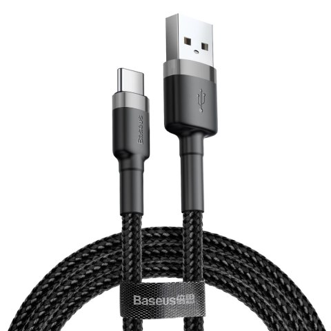 Kabel Baseus Cafule USB-A / USB-C QC 3.0 3A 0.5 m - czarno-szary Kabel Baseus Cafule USB-A / USB-C QC 3.0 3A 0.5 m - czarno-szary