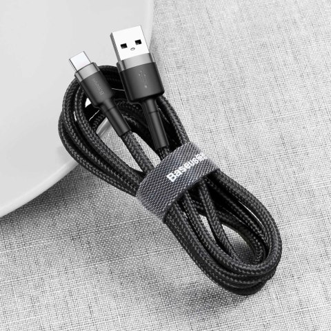 Kabel Baseus Cafule USB-A / USB-C QC 3.0 3A 0.5 m - czarno-szary Kabel Baseus Cafule USB-A / USB-C QC 3.0 3A 0.5 m - czarno-szary
