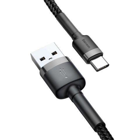 Kabel Baseus Cafule USB-A / USB-C QC 3.0 3A 0.5 m - czarno-szary Kabel Baseus Cafule USB-A / USB-C QC 3.0 3A 0.5 m - czarno-szary