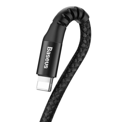 Kabel Baseus Fish Eye sprężynowy USB-A / Lightning 2A 1m - czarny Kabel Baseus Fish Eye sprężynowy USB-A / Lightning 2A 1m - czarny
