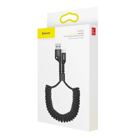 Kabel Baseus Fish Eye sprężynowy USB-A / Lightning 2A 1m - czarny Kabel Baseus Fish Eye sprężynowy USB-A / Lightning 2A 1m - czarny