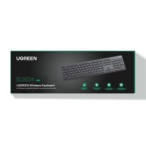 Klawiatura Ugreen KU004 90250 bezprzewodowa 2.4GHz do Windows / MacOS - czarna Klawiatura Ugreen KU004 90250 bezprzewodowa 2.4GHz do Windows / MacOS - czarna
