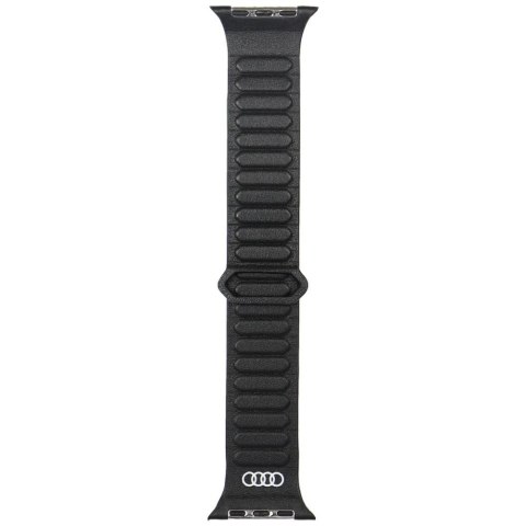 Pasek Audi Logo Genuine Leather Magnetic Ring na Apple Watch 44 / 45 / 46 / 49 mm - czarny Pasek Audi Logo Genuine Leather Magnetic Ring na Apple Watch 44 / 45 / 46 / 49 mm - czarny