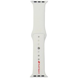 Pasek Audi Sport Red Logo Silicone Watch Strap na Apple Watch 40 / 41 / 42 mm - biały