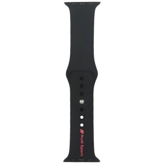 Pasek Audi Sport Red Logo Silicone Watch Strap na Apple Watch 40 / 41 / 42 mm - czarny