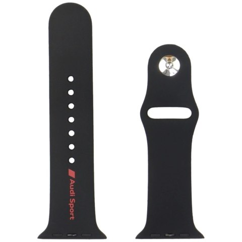 Pasek Audi Sport Red Logo Silicone Watch Strap na Apple Watch 44 / 45 / 46 / 49 mm - czarny Pasek Audi Sport Red Logo Silicone Watch Strap na Apple Watch 44 / 45 / 46 / 49 mm - czarny