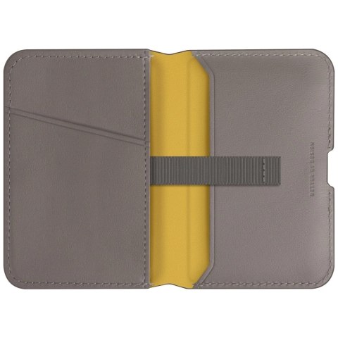 Portfel magnetyczny RFID UNIQ Lyden DS ze stojakiem na telefon - szary