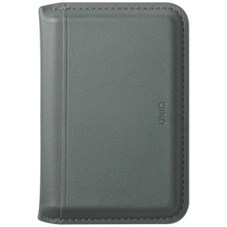 Portfel magnetyczny RFID UNIQ Lyden DS ze stojakiem na telefon - zielony