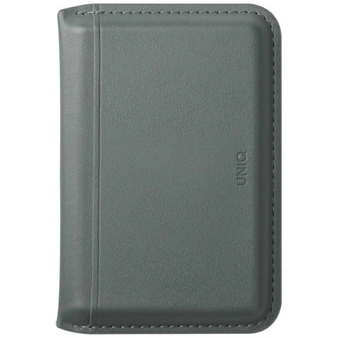 Portfel magnetyczny RFID UNIQ Lyden DS ze stojakiem na telefon - zielony