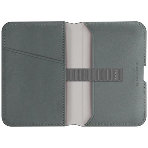 Portfel magnetyczny RFID UNIQ Lyden DS ze stojakiem na telefon - zielony