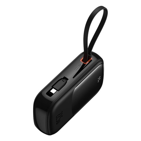 Powerbank Baseus Qpow Pro+ 20000mAh 22.5W z wbudowanym kablem USB-C i wyświetlaczem - czarny Powerbank Baseus Qpow Pro+ 20000mAh 22.5W z wbudowanym kablem USB-C i wyświetlaczem - czarny