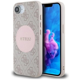 Etui Guess 4G Circle Classic Logo MagSafe na iPhone 16e - różowe