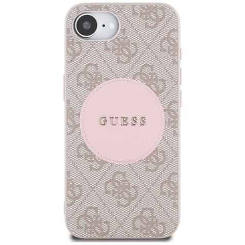 Etui Guess 4G Circle Classic Logo MagSafe na iPhone 16e - różowe