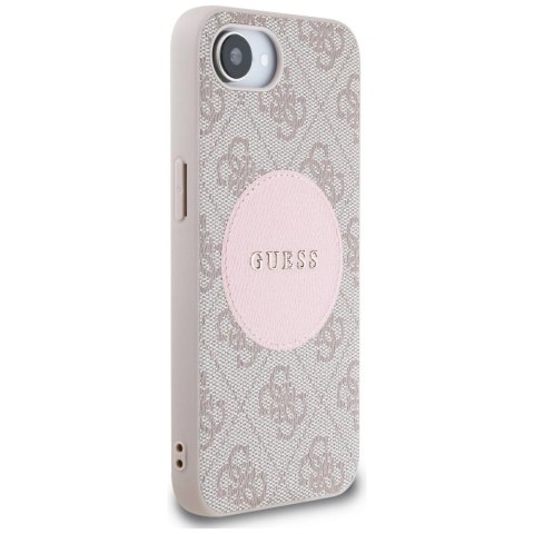 Etui Guess 4G Circle Classic Logo MagSafe na iPhone 16e - różowe