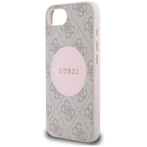 Etui Guess 4G Circle Classic Logo MagSafe na iPhone 16e - różowe