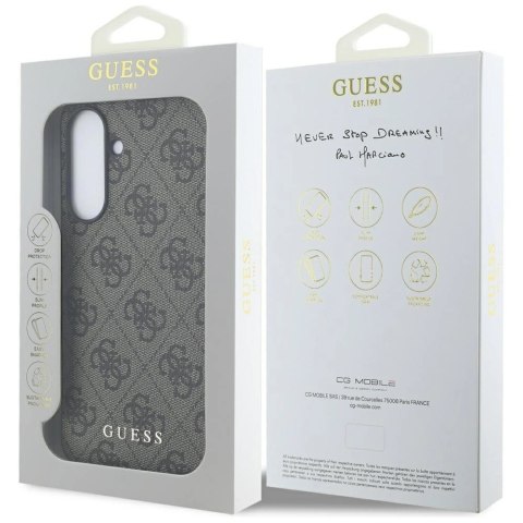 Etui Guess 4G Metal Gold Logo na Samsung Galaxy A56 - brązowe