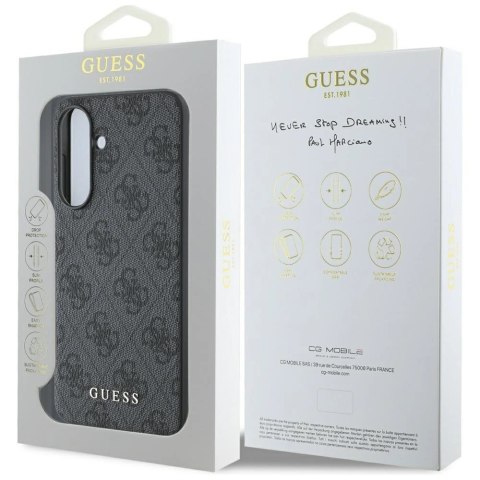 Etui Guess 4G Metal Gold Logo na Samsung Galaxy A56 - czarne