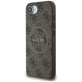 Etui Guess 4G Ring Classic Logo MagSafe na iPhone 16e - brązowe
