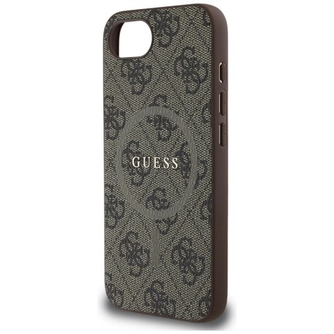 Etui Guess 4G Ring Classic Logo MagSafe na iPhone 16e - brązowe Etui Guess 4G Ring Classic Logo MagSafe na iPhone 16e - brązowe