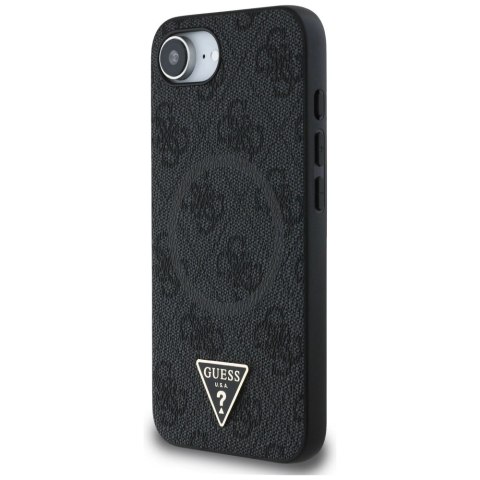Etui Guess 4G Ring Triangle Logo MagSafe na iPhone 16e - czarne Etui Guess 4G Ring Triangle Logo MagSafe na iPhone 16e - czarne