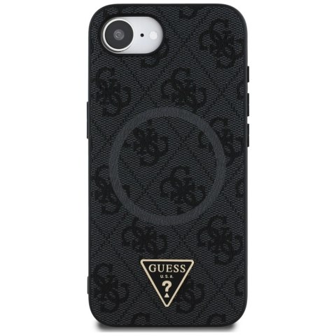 Etui Guess 4G Ring Triangle Logo MagSafe na iPhone 16e - czarne Etui Guess 4G Ring Triangle Logo MagSafe na iPhone 16e - czarne