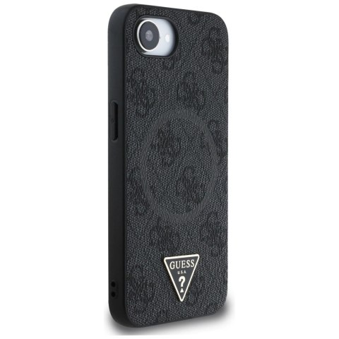 Etui Guess 4G Ring Triangle Logo MagSafe na iPhone 16e - czarne Etui Guess 4G Ring Triangle Logo MagSafe na iPhone 16e - czarne