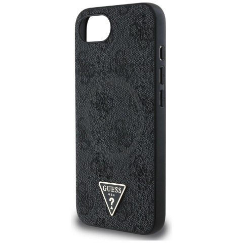 Etui Guess 4G Ring Triangle Logo MagSafe na iPhone 16e - czarne Etui Guess 4G Ring Triangle Logo MagSafe na iPhone 16e - czarne