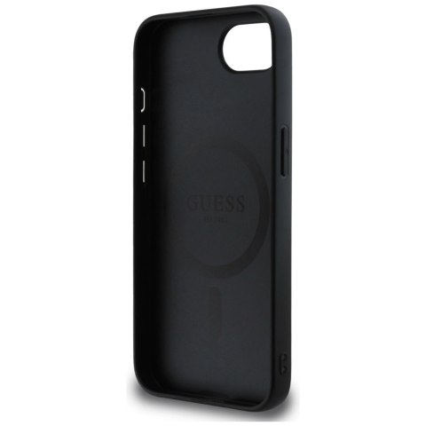 Etui Guess 4G Ring Triangle Logo MagSafe na iPhone 16e - czarne Etui Guess 4G Ring Triangle Logo MagSafe na iPhone 16e - czarne