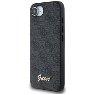 Etui Guess 4G Script Logo MagSafe na iPhone 16e - czarne