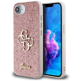 Etui Guess Fixed Glitter Big 4G na iPhone 16e - różowe